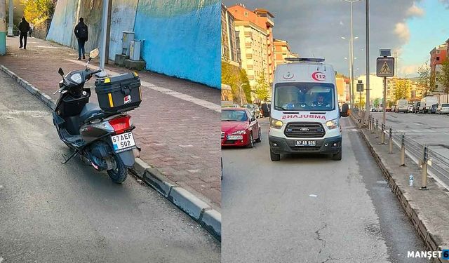 Düz yolda motosikleti devirdi… Hastanelik oldu…