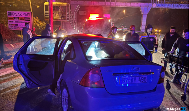 Refüje çarparak durdu... 2 kişi yaralandı...