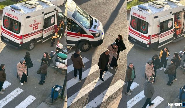 Motosiklet yayaya çarptı... Hastaneye kaldırıldı...