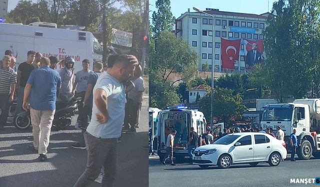 Motosiklet mikserin altında kaldı…