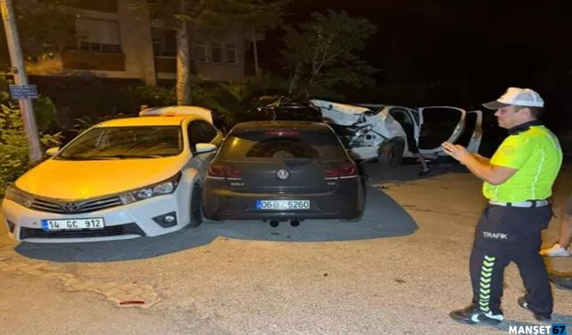 Alkollü sürücü araçlara çarparak hastanelik oldu...