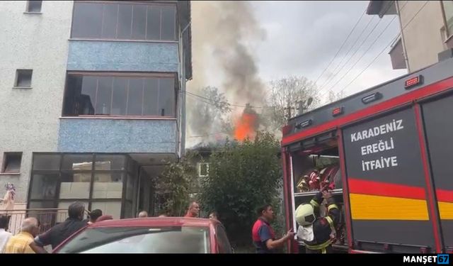 Çatı katında yangın... Korku dolu anlar yaşandı...