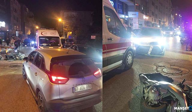 Alkollü sürücü motosiklete çarptı…