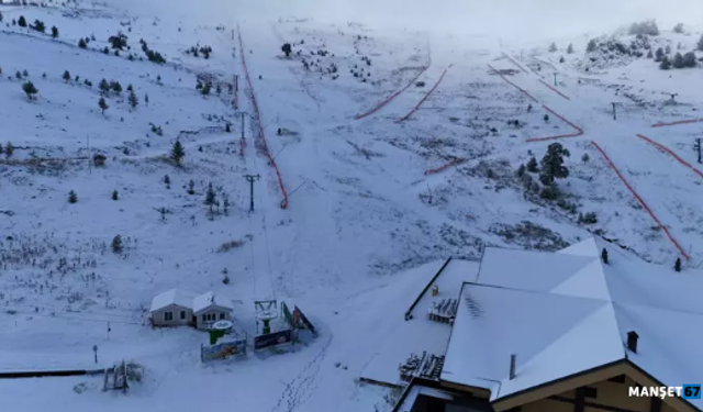 Yüksek kesimler beyaz örtüyle kaplandı...