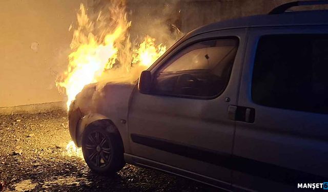 Hafif ticari kamyonet alevlere teslim oldu…