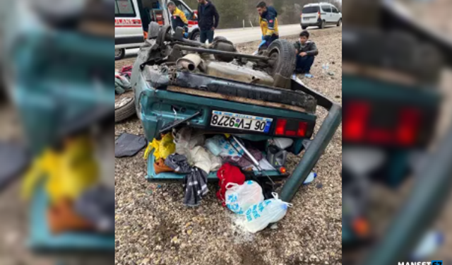 Otomobil takla attı... 4 kişi yaralandı...