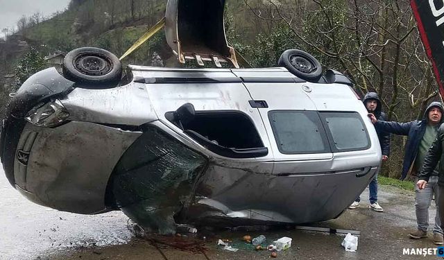 Taklalar attı… Ters dönerek durabildi…