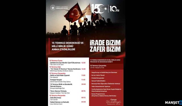 15 Temmuz anma ve farkındalık etkinlikleriyle kutlanacak