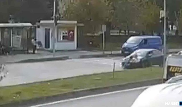 Bisikletli çocuğa otomobil çarptı; kaza kamerada