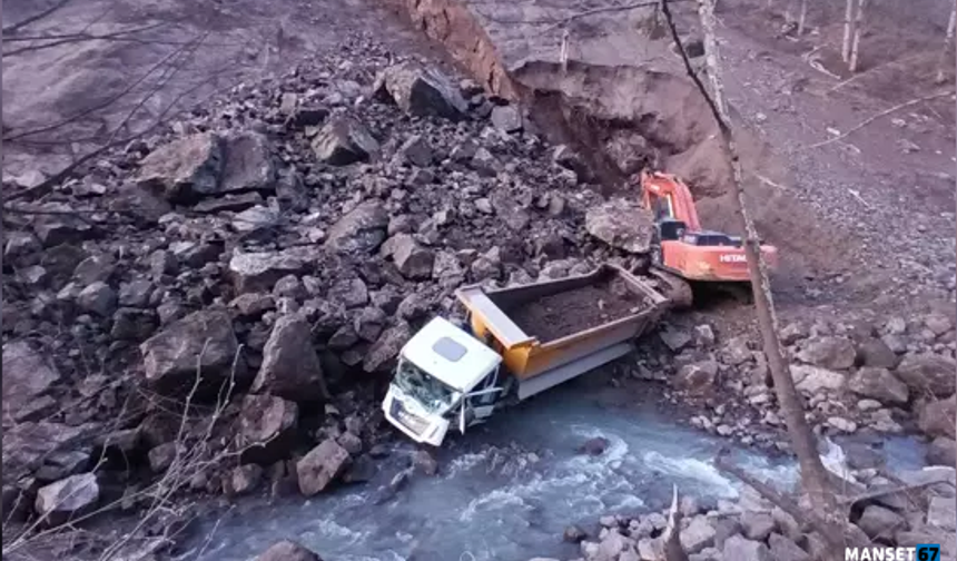 Heyelan altında kaldılar... 1 kişi yaralandı...