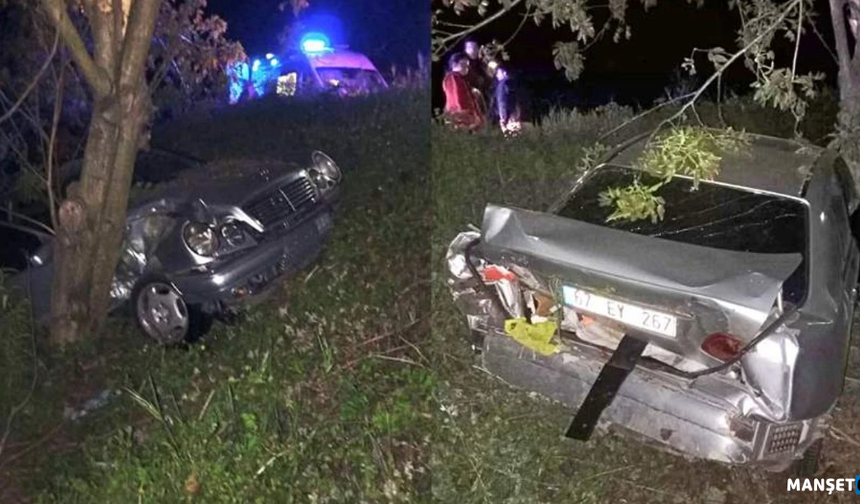 Şarampole yuvarlanan lüks araç pert oldu...