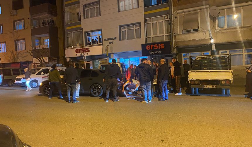 Alkollü motosiklet sürücüsü otomobile çarptı... 1 yaralı...