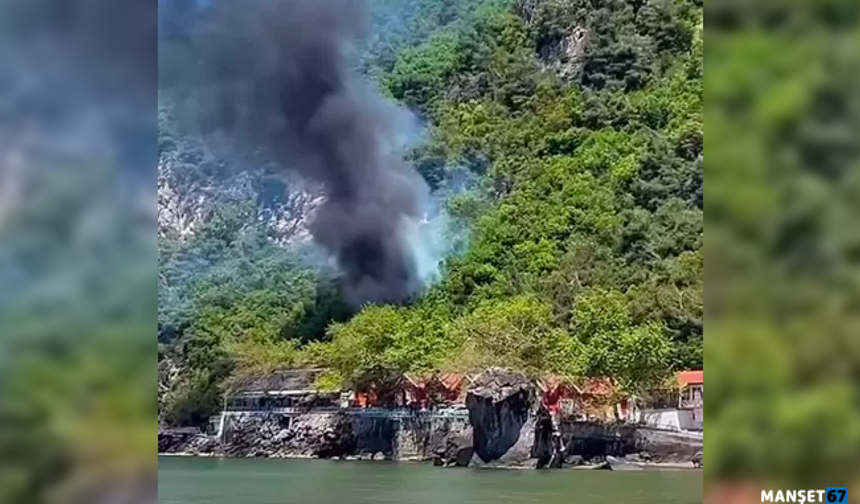 Turistik tesiste yangın... Kısa sürede büyüdü...