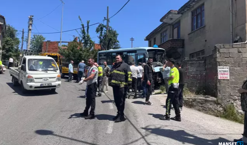 Yolcu minibüsü duvara çarptı: 14 yaralı...