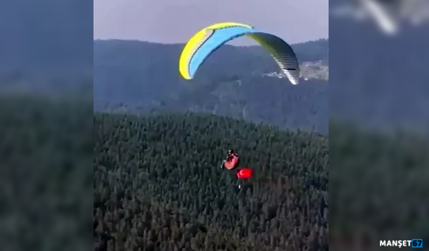Gökyüzünde Türk bayrağı açarak kutlama yaptılar...