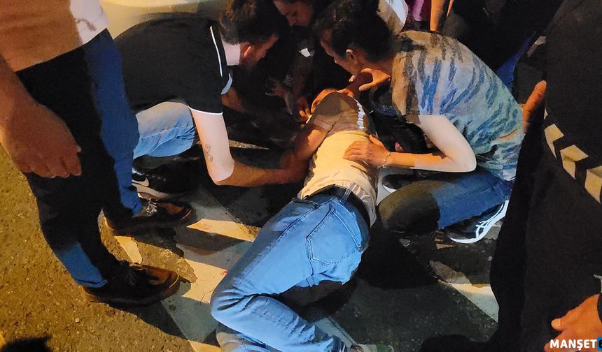 Yaya geçidinde kamyonet çarptı…