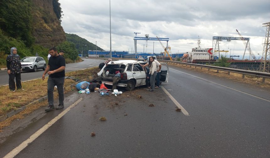 Hakimiyetini kaybedip takla attı... 5 kişi yaralandı...