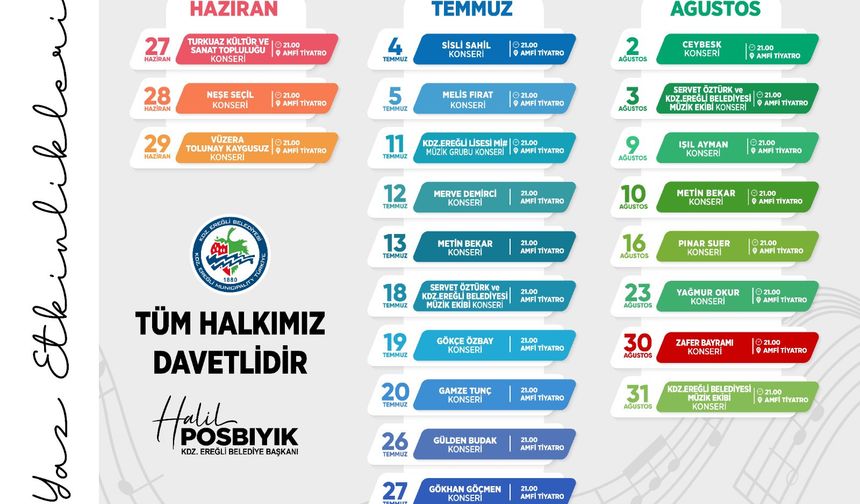 Kdz Ereğli'de yaz etkinlikleri başlıyor...