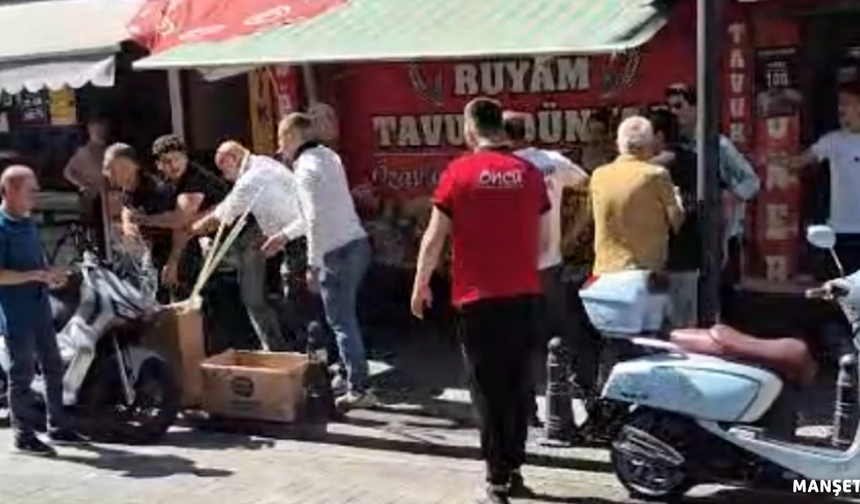 Esnaf ve müşteri arasında kavga...