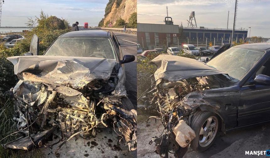 Bariyerlere çarptı... Araç hurda oldu, kendisi hastanelik...