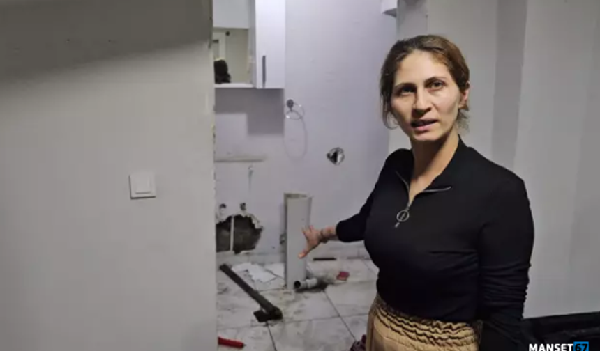 Su borusu zarar gördü; evi su bastı...