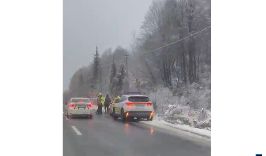 Yoğun kar yağışı kazaya neden oldu...