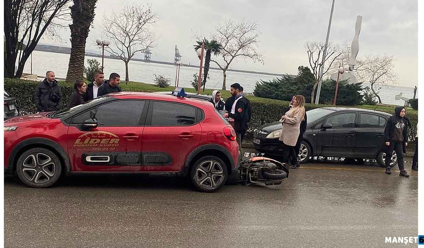 Otomobil ile motosiklet çarpıştı… 1 yaralı...