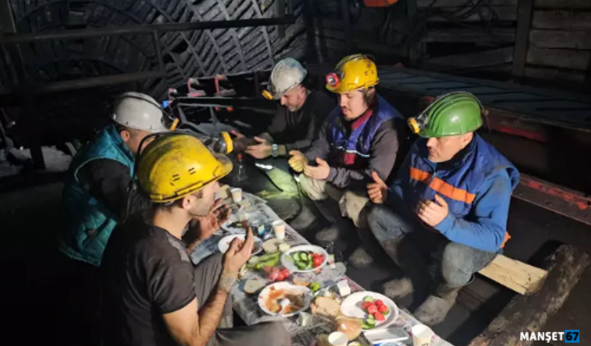 Yerin metrelerce altında ilk sahurlarını yaptılar...