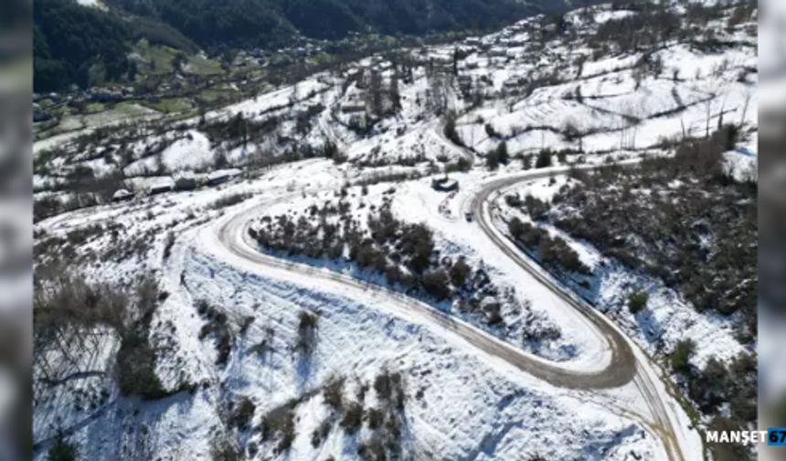 Küre Dağları Milli Parkı'nda kar manzarası...