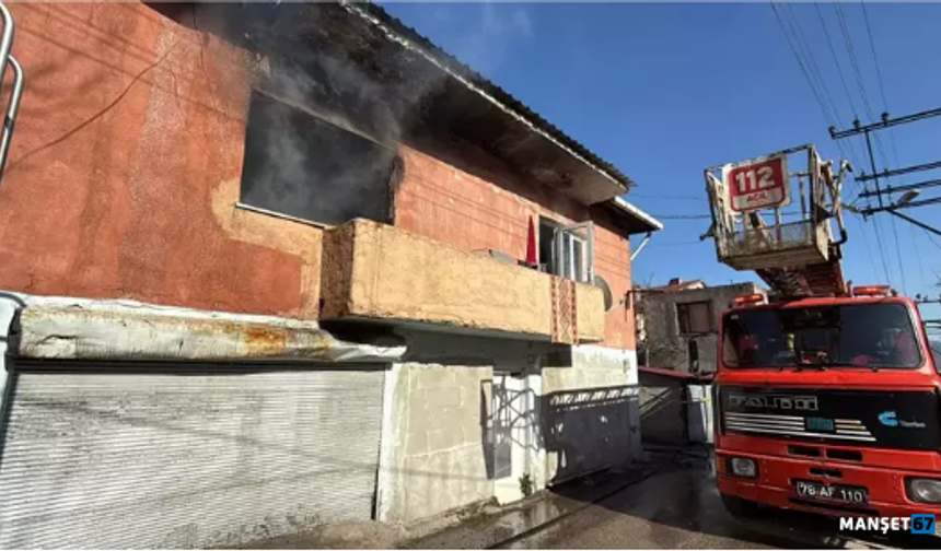 2 katlı müstakil evde çıkan yangın...