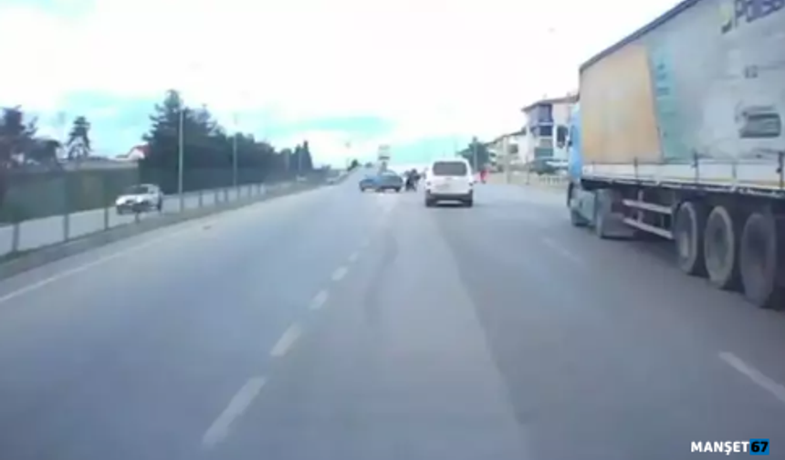 Otomobilin bariyere çarptı... O anlar kamerada...