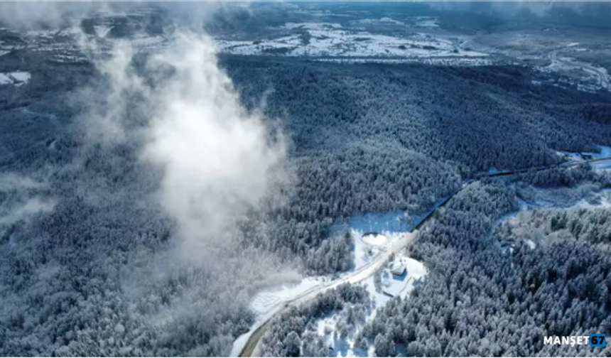 Yüksek kesimlerde kar yağışı kenti beyaza bürüdü...