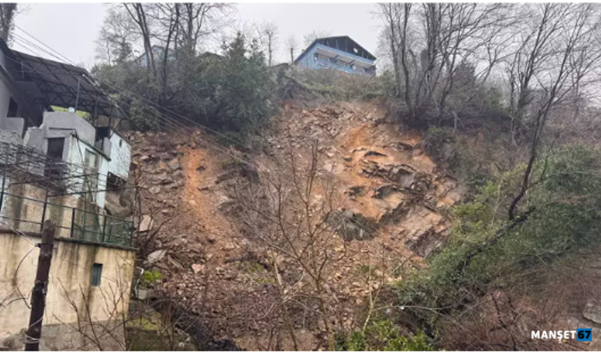 Zonguldak'ta heyelan... 3 ev tahliye edildi...