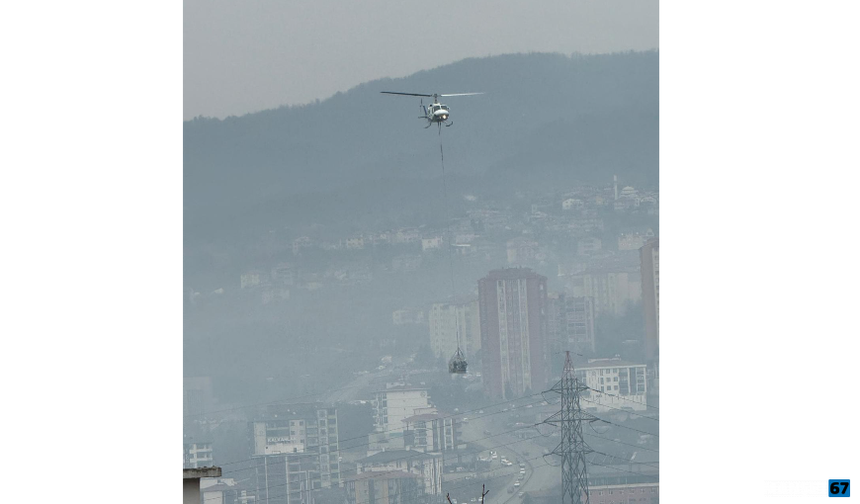 Helikopteri görenler meraklı gözlerle izledi...