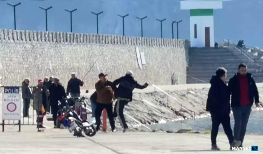 Limanda balıkçıların kavgası kamerada...