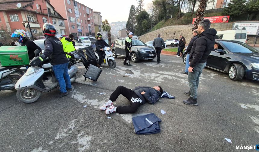 Meydanbaşında motosiklet kazası... Hastaneye kaldırıldı...