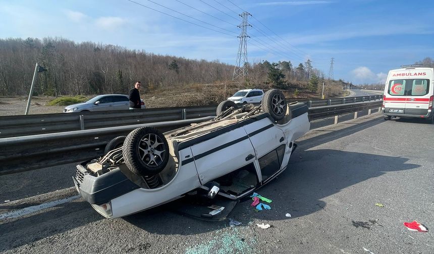 Viraja giremedi... Takla attı....