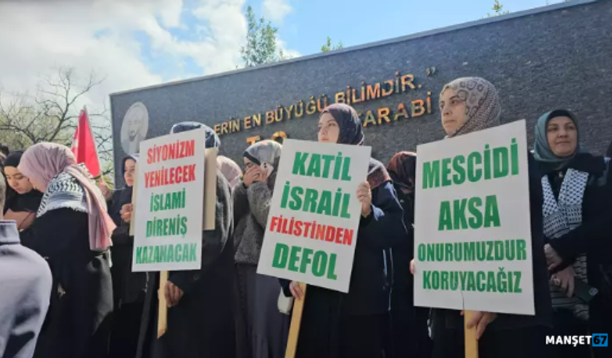 Gazze’ye destek, İsrail’e tepki eylemi...