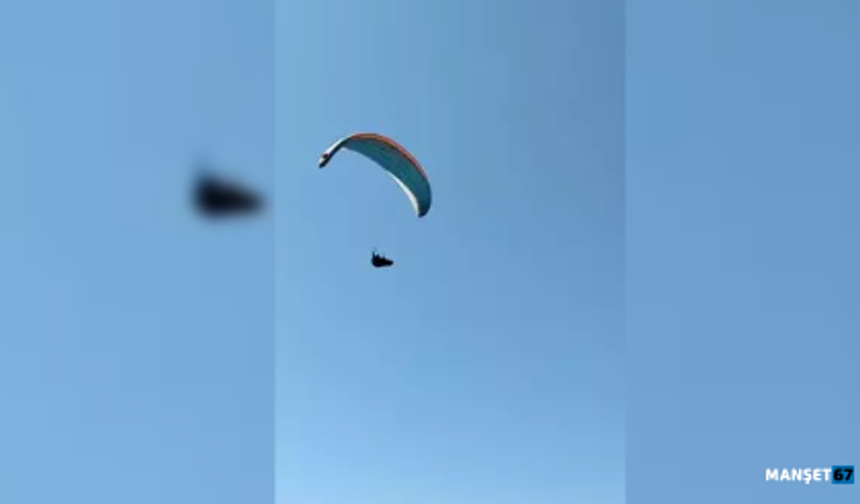 Mahallenin üstünden geçen paraşütçüyü çaya çağırdı...