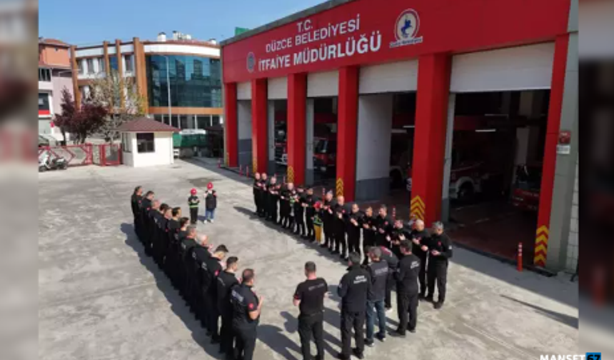 İtfaiyeci olmak isteyen iki kardeş itfaiyeci duasına katıldı