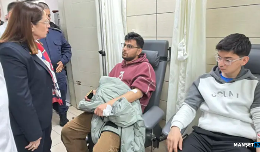 Vali Nurtaç Arslan, yaralı öğrencileri ziyaret etti...