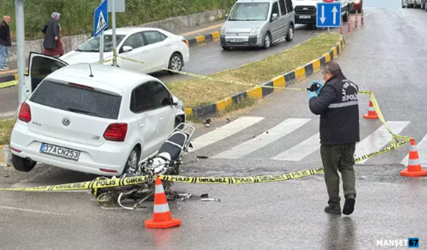 Otomobille motosiklet kavşakta çarpıştı: 2'si ağır, 3 yaralı