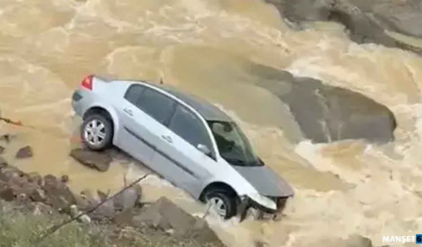 Otomobil dereye uçtu… Sürücü hastanelik oldu…
