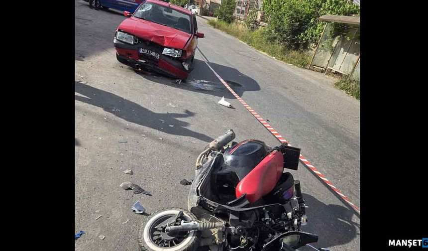 Motosiklet otomobil ile kafa kafaya çarpıştı…