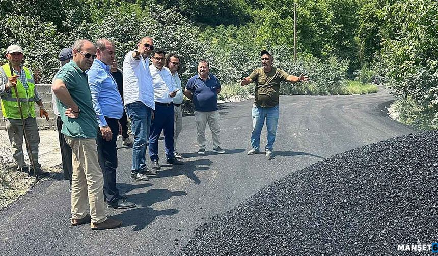 Kaymakam Köksal asfalt çalışmalarını inceledi…