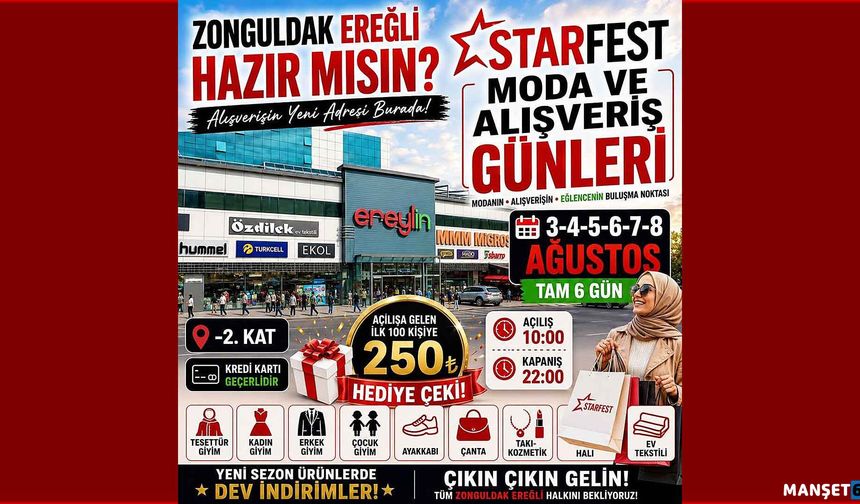 Ereğli’de Yeni Alışveriş Adresi: Starfest Açılıyor