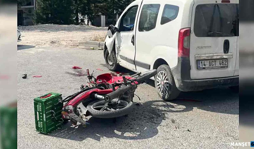 Kamyonet ile motosiklet çarpıştı…Sürücü ağır yaralandı…