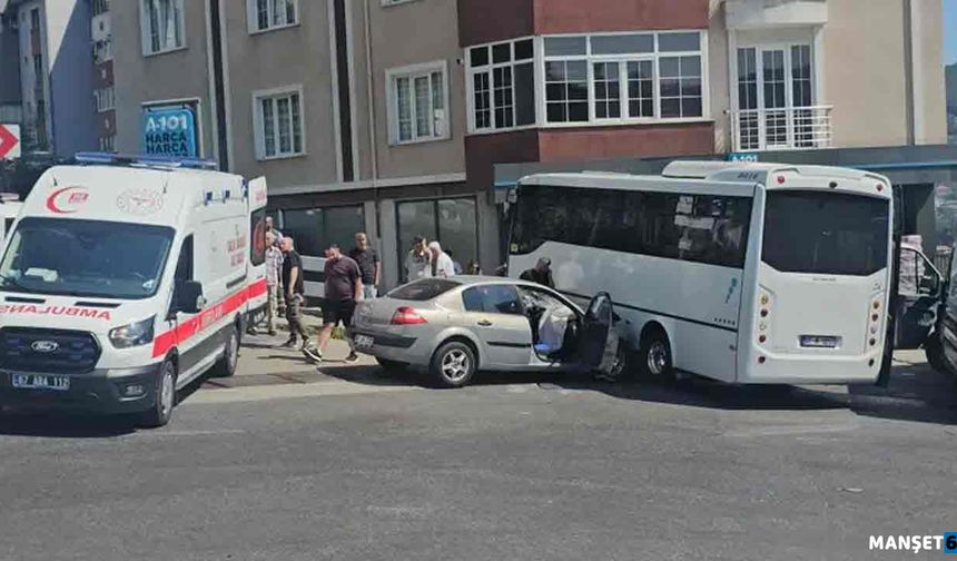 Feci Kaza… Otobüsü ile otomobil çarpıştı… Yaralılar var…