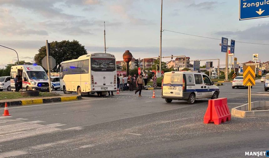 TIR işçi servisi ile çarpıştı… Yaralılar var…