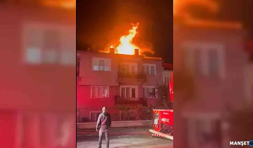 Evin çatısı alev alev yandı…